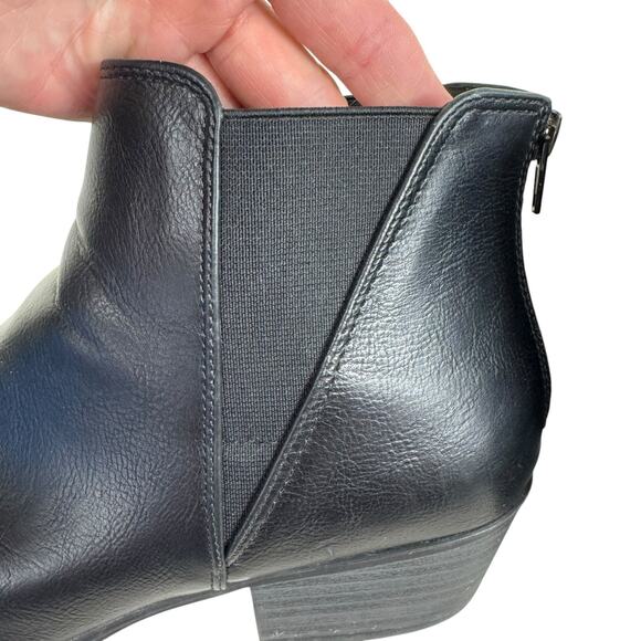 Esprit Black Tiffany Heeled Leather 90s Y2K Ankle Booties Women's Size 10 - Picture 8 of 13